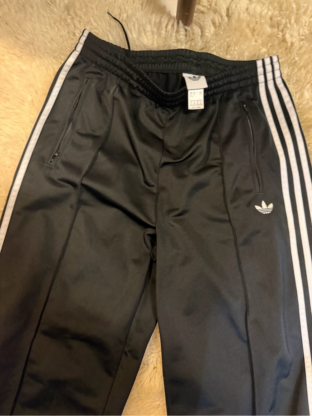adidas Originals Black Track Pants with White Side Stripes